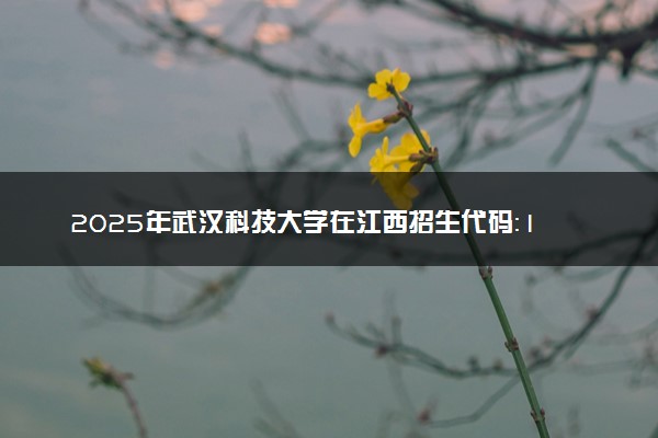 2025年武汉科技大学在江西招生代码：1548 专业代码及报考指南