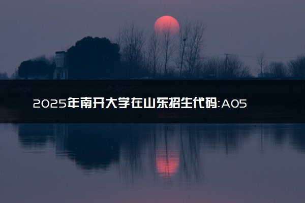 2025年南开大学在山东招生代码：A055 专业代码及报考指南