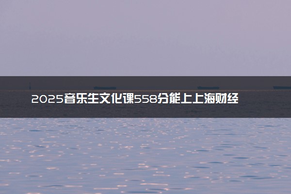 2025音乐生文化课558分能上上海财经大学吗