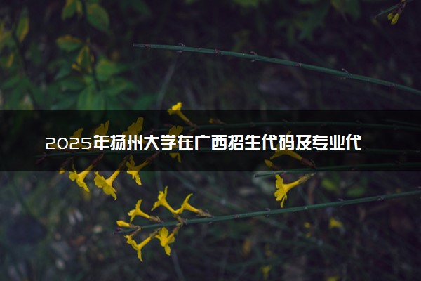 2025年扬州大学在广西招生代码及专业代码 扬州大学广西代码是多少？怎么查询？