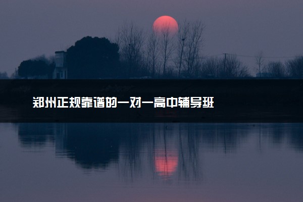 郑州正规靠谱的一对一高中辅导班