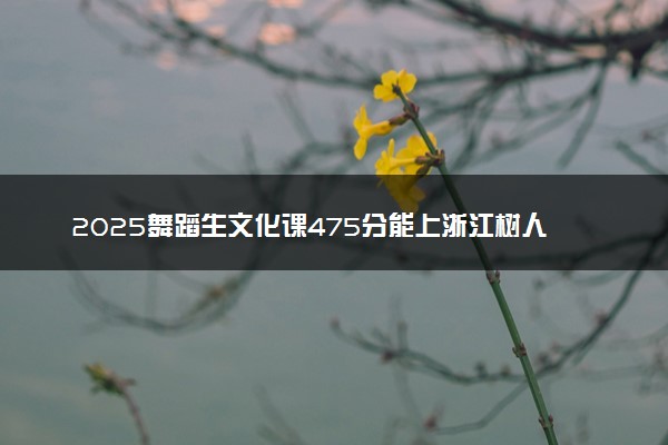 2025舞蹈生文化课475分能上浙江树人学院吗