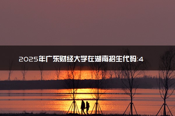 2025年广东财经大学在湖南招生代码：4417 专业代码及报考指南
