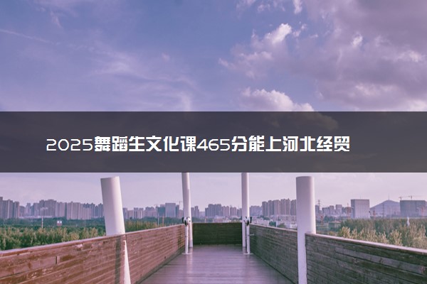 2025舞蹈生文化课465分能上河北经贸大学吗