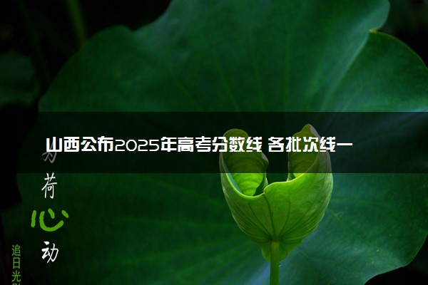 山西公布2025年高考分数线 各批次线一览表汇总