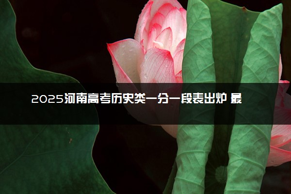 2025河南高考历史类一分一段表出炉 最新位次排名