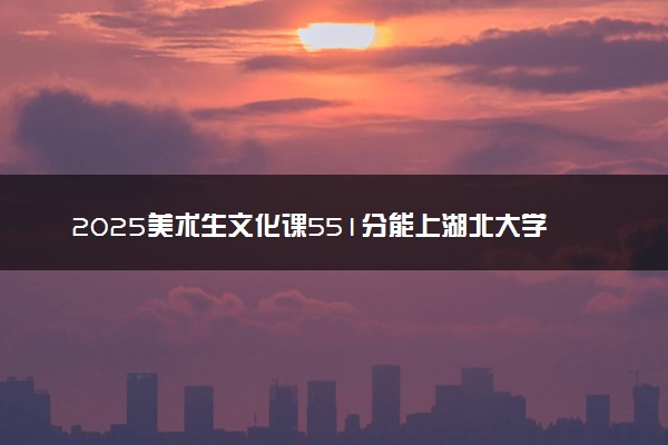 2025美术生文化课551分能上湖北大学吗