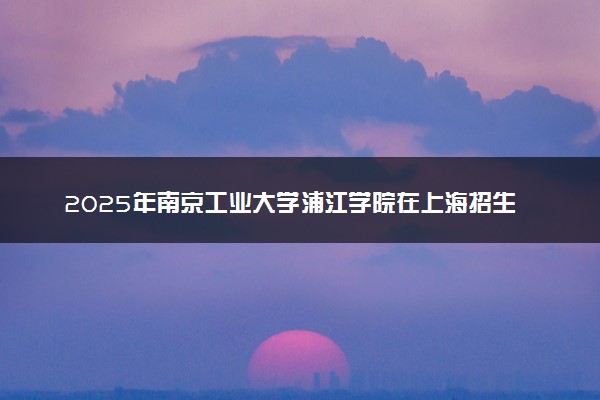 2025年南京工业大学浦江学院在上海招生代码：466 专业代码及报考指南