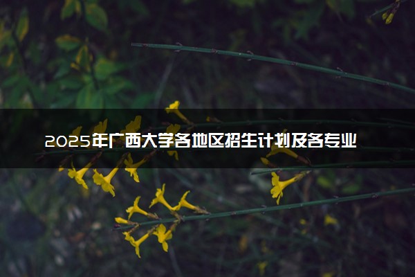 2025年广西大学各地区招生计划及各专业分省招生人数是多少？(附学费及专业代码)
