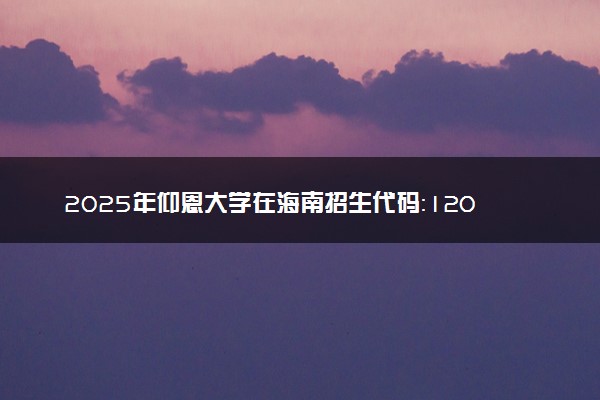 2025年仰恩大学在海南招生代码：1208 专业代码及报考指南