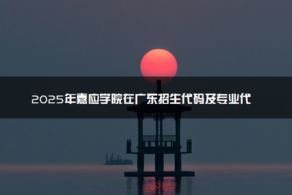 2025年嘉应学院在广东招生代码及专业代码 嘉应学院广东代码是多少？怎么查询？