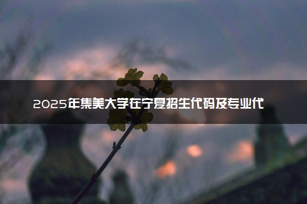 2025年集美大学在宁夏招生代码及专业代码 集美大学宁夏代码是多少？怎么查询？