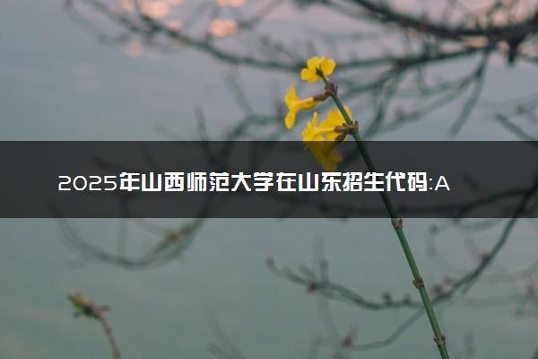 2025年山西师范大学在山东招生代码：A118 专业代码及报考指南