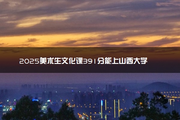 2025美术生文化课391分能上山西大学吗