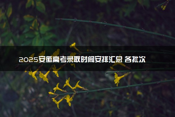 2025安徽高考录取时间安排汇总 各批次具体什么时候录取