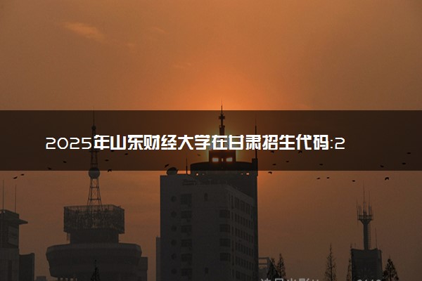 2025年山东财经大学在甘肃招生代码：2413 专业代码及报考指南