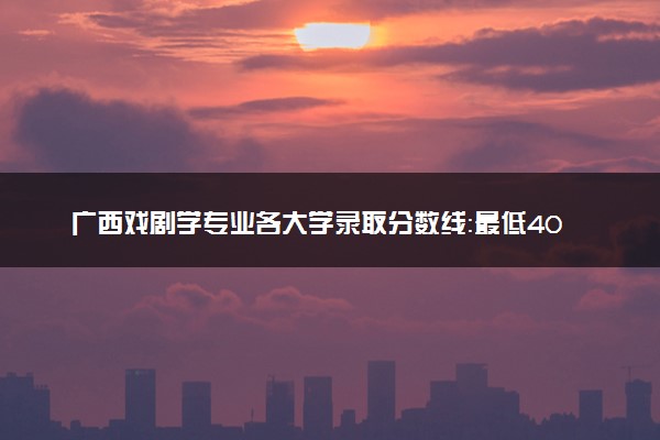 广西戏剧学专业各大学录取分数线：最低406分能上 开设院校及位次