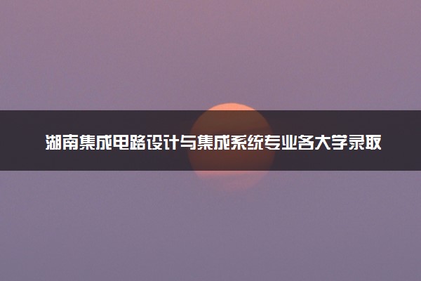 湖南集成电路设计与集成系统专业各大学录取分数线：最低431分能上 开设院校及位次