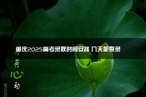 重庆2025高考录取时间安排 几天能查录取结果