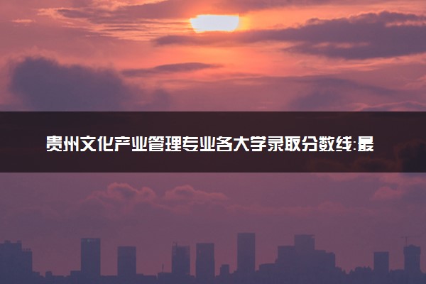 贵州文化产业管理专业各大学录取分数线：最低386分能上 开设院校及位次