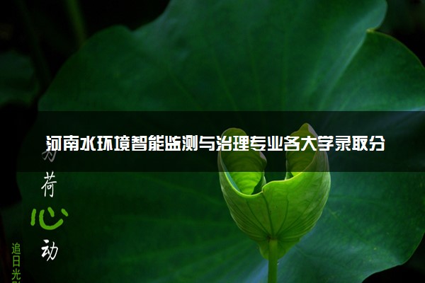 河南水环境智能监测与治理专业各大学录取分数线：最低220分能上 开设院校及位次