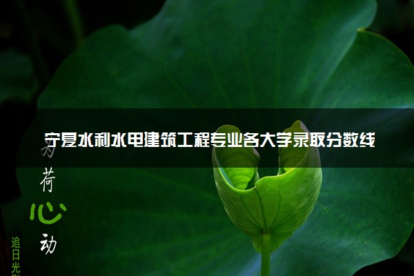 宁夏水利水电建筑工程专业各大学录取分数线：最低336分能上 开设院校及位次