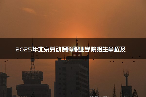 2025年北京劳动保障职业学院招生章程及录取规则解读