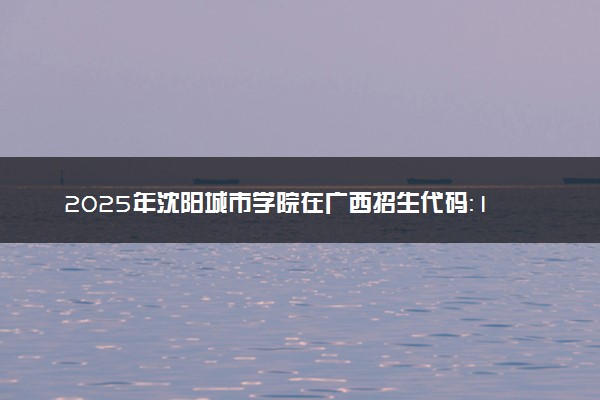 2025年沈阳城市学院在广西招生代码：13220 专业代码及报考指南