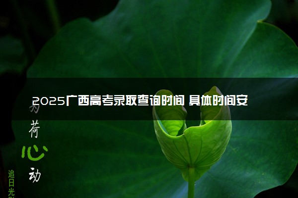 2025广西高考录取查询时间 具体时间安排表
