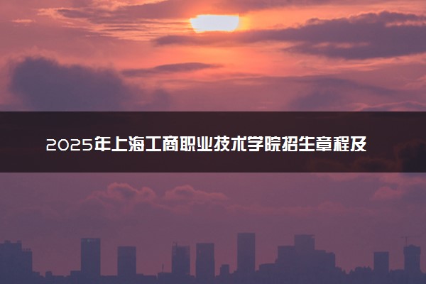 2025年上海工商职业技术学院招生章程及录取规则解读