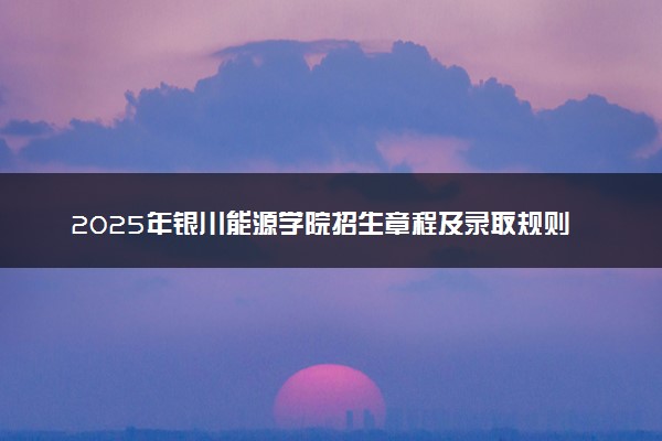 2025年银川能源学院招生章程及录取规则解读