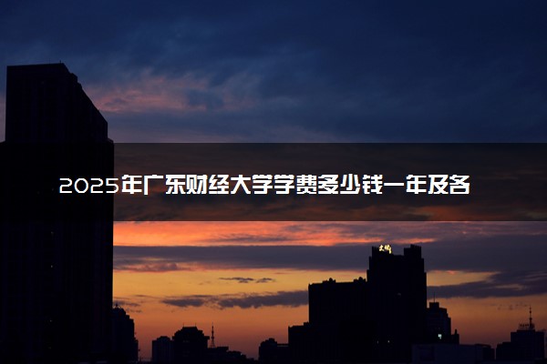 2025年广东财经大学学费多少钱一年及各专业收费标准一览表