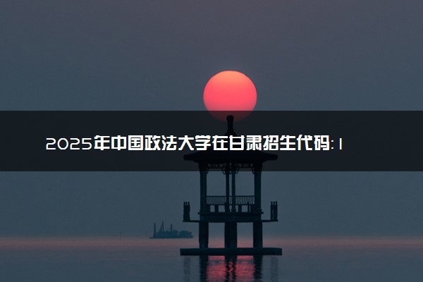 2025年中国政法大学在甘肃招生代码：1047 专业代码及报考指南