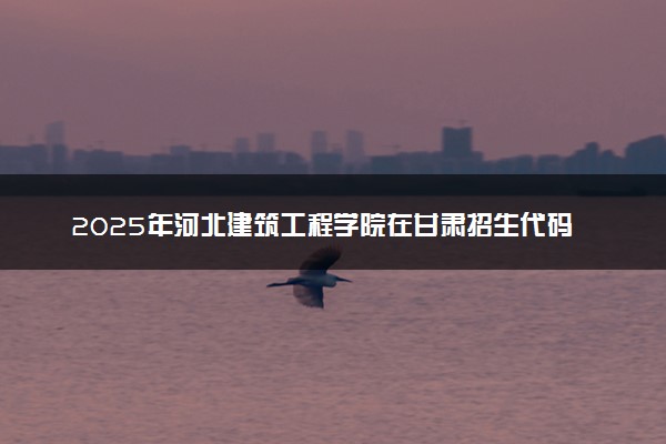 2025年河北建筑工程学院在甘肃招生代码：1159 专业代码及报考指南