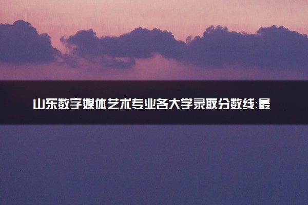 山东数字媒体艺术专业各大学录取分数线：最低533分能上 开设院校及位次