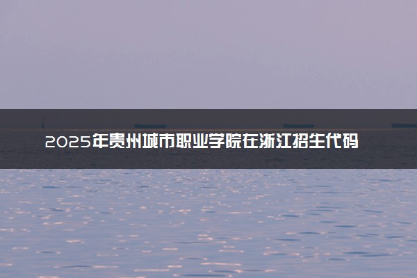 2025年贵州城市职业学院在浙江招生代码及专业代码 贵州城市职业学院浙江代码是多少？怎么查询？