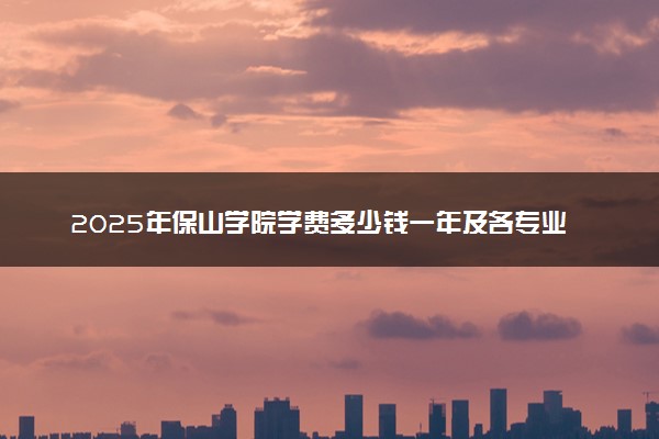 2025年保山学院学费多少钱一年及各专业收费标准一览表
