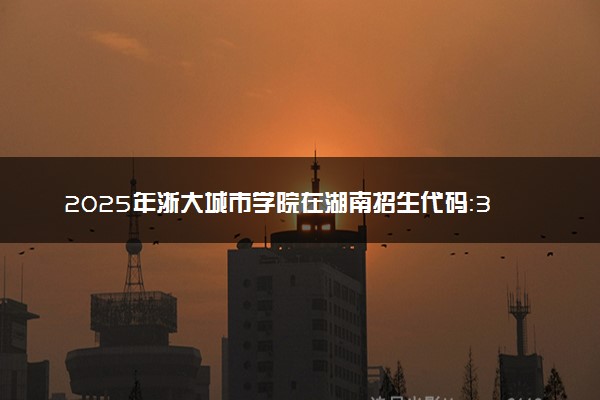 2025年浙大城市学院在湖南招生代码：3331 专业代码及报考指南