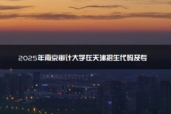 2025年南京审计大学在天津招生代码及专业代码 南京审计大学天津代码是多少？怎么查询？