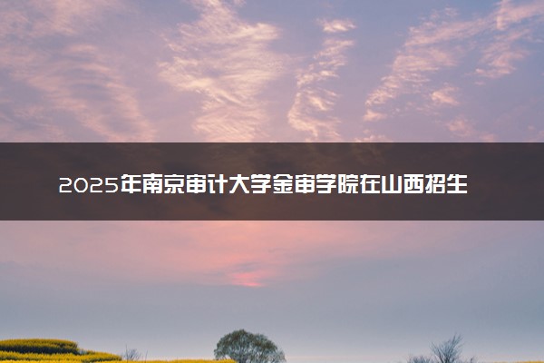 2025年南京审计大学金审学院在山西招生代码及专业代码 南京审计大学金审学院山西代码是多少？怎么查询？