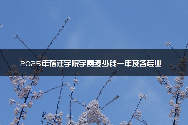 2025年宿迁学院学费多少钱一年及各专业收费标准一览表