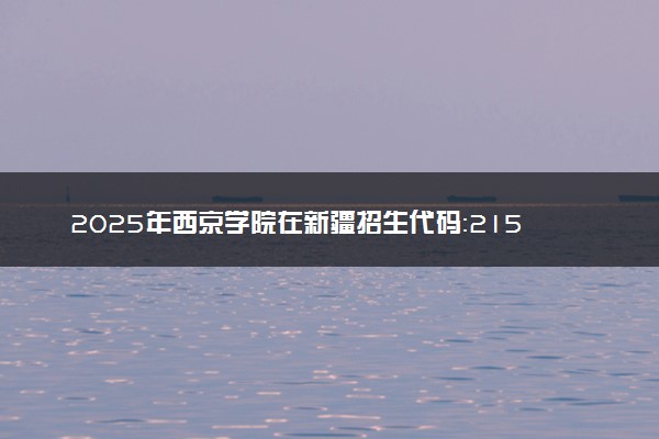 2025年西京学院在新疆招生代码：2159 专业代码及报考指南