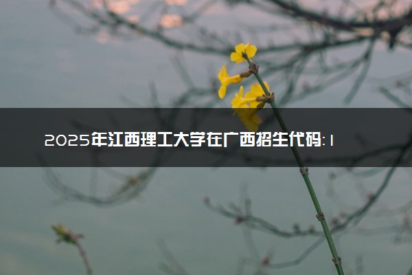 2025年江西理工大学在广西招生代码：10407 专业代码及报考指南