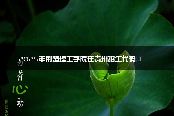 2025年荆楚理工学院在贵州招生代码：1377 专业代码及报考指南