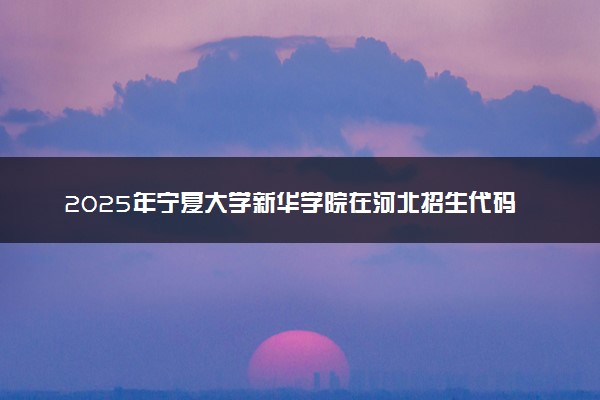 2025年宁夏大学新华学院在河北招生代码及专业代码 宁夏大学新华学院河北代码是多少？怎么查询？