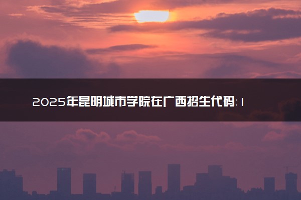 2025年昆明城市学院在广西招生代码：13330 专业代码及报考指南