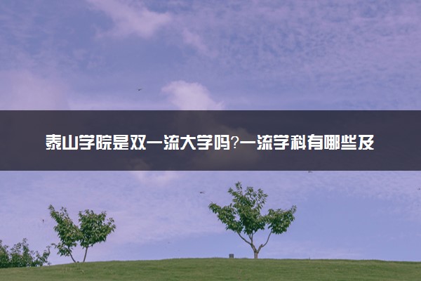 泰山学院是双一流大学吗？一流学科有哪些及历年分数线位次