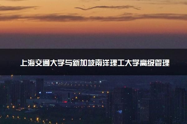 上海交通大学与新加坡南洋理工大学高级管理人员工商管理硕士就业前景怎么样？