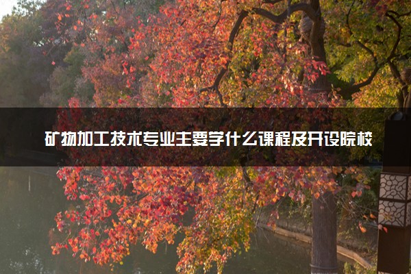 矿物加工技术专业主要学什么课程及开设院校 毕业后能干什么工作