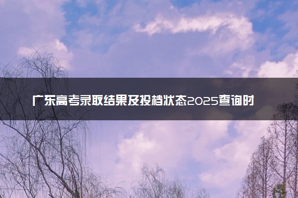 广东高考录取结果及投档状态2025查询时间及入口 查询方法有哪些
